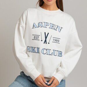 Aspen Ski Club White Sweatshirt